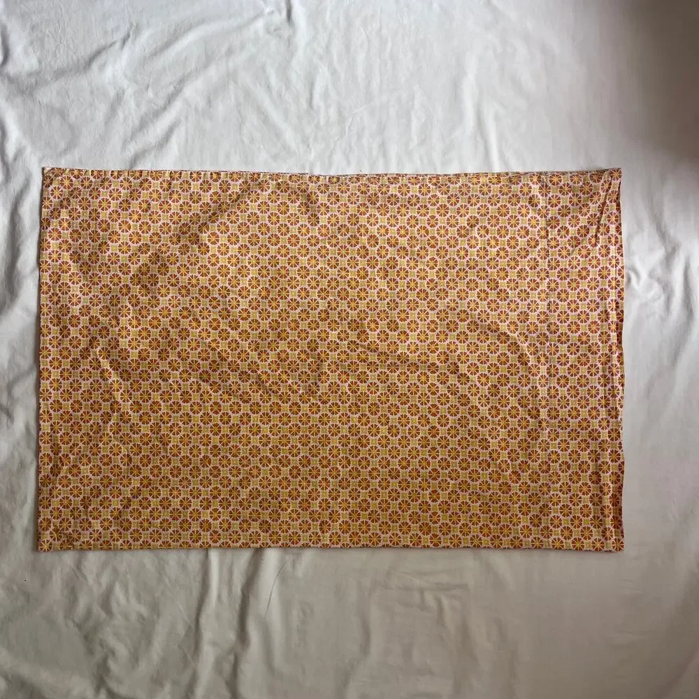 Pottery Barn Standard Pillowcase Vintage-Inspired Floral Orange Yellow